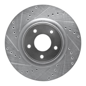Nissan X-Trail Brake Rotor (1) - Front Left - R1 Concepts - Drilled & Slotted - Silver - `14-`19 Nissan X-Trail Brake Rotor (1) - Front Left - R1 Concepts - Drilled & Slotted - Silver - `14-`19